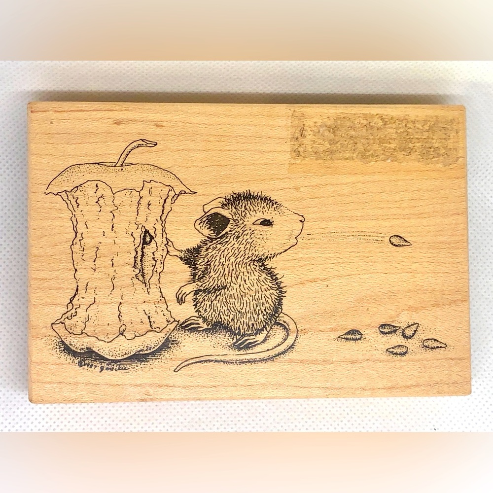 House Mouse Rubber Stamp—Spitting Apple Seeds